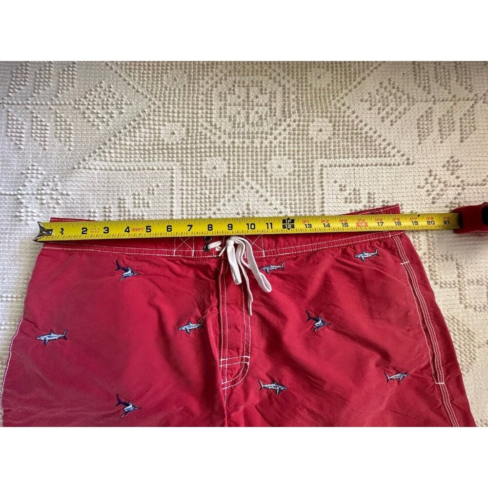 Vintage Polo Ralph Lauren Mens Swim Trunks Sz L 90s Y2K Board Short Red Sharks - Picture 13 of 15